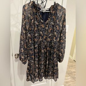 Blue Long Sleeve Dress